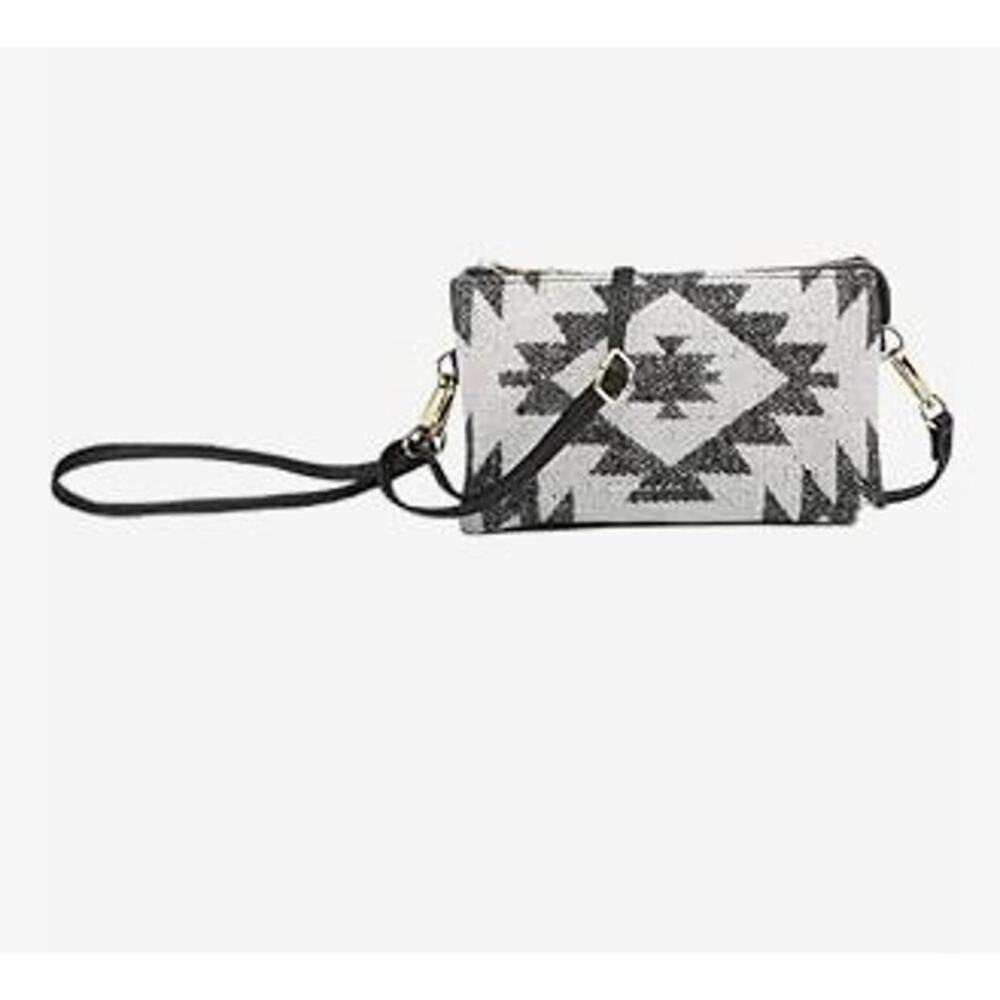 JEN & CO. Small Crossbody Bag Riley‎ Aztec 3 Compartment Bag (M013AZT)